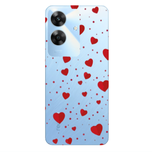 Realme Note 60 Dot hearts Transparent Silicone TPU Θήκη