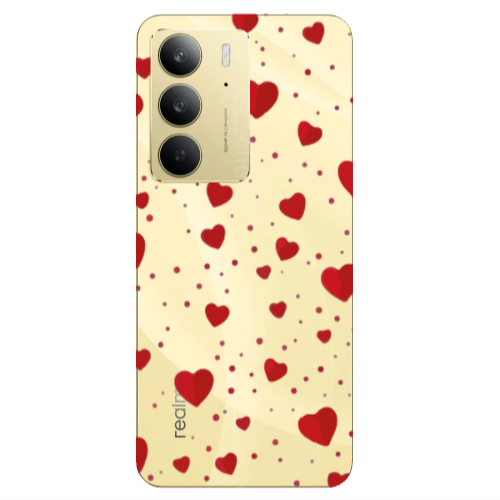 Realme C 75 Dot hearts Transparent Silicone TPU Θήκη