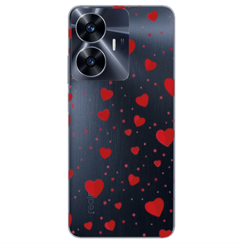 Realme Note 50 Dot hearts Transparent Silicone TPU Θήκη
