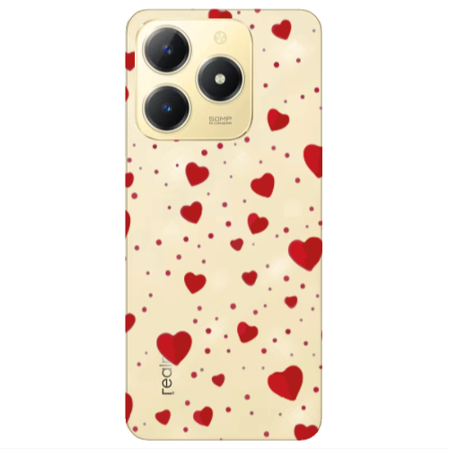 Realme C61 Dot hearts Transparent Silicone TPU Θήκη
