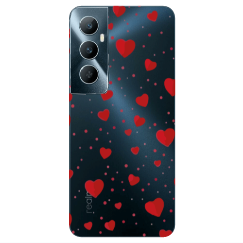 Realme C65 Dot hearts Transparent Silicone TPU Θήκη