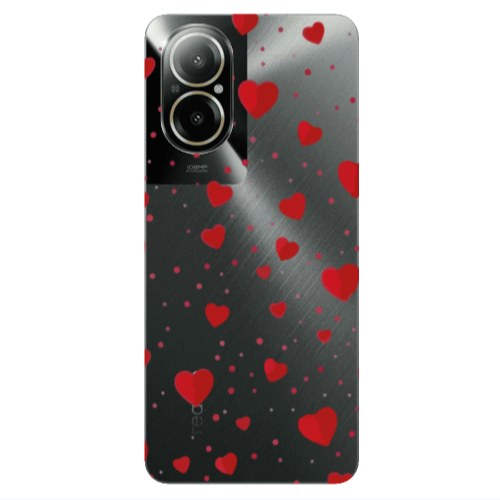 Realme C67 Dot hearts Transparent Silicone TPU Θήκη