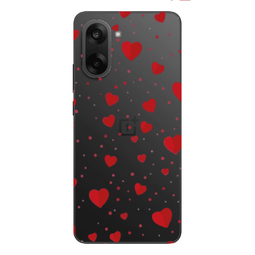 Oneplus Nord CE 5 Dot hearts Transparent Silicone TPU Θήκη