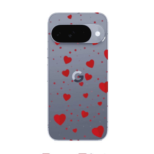 Google Pixel 10 Dot hearts Transparent Silicone TPU Θήκη