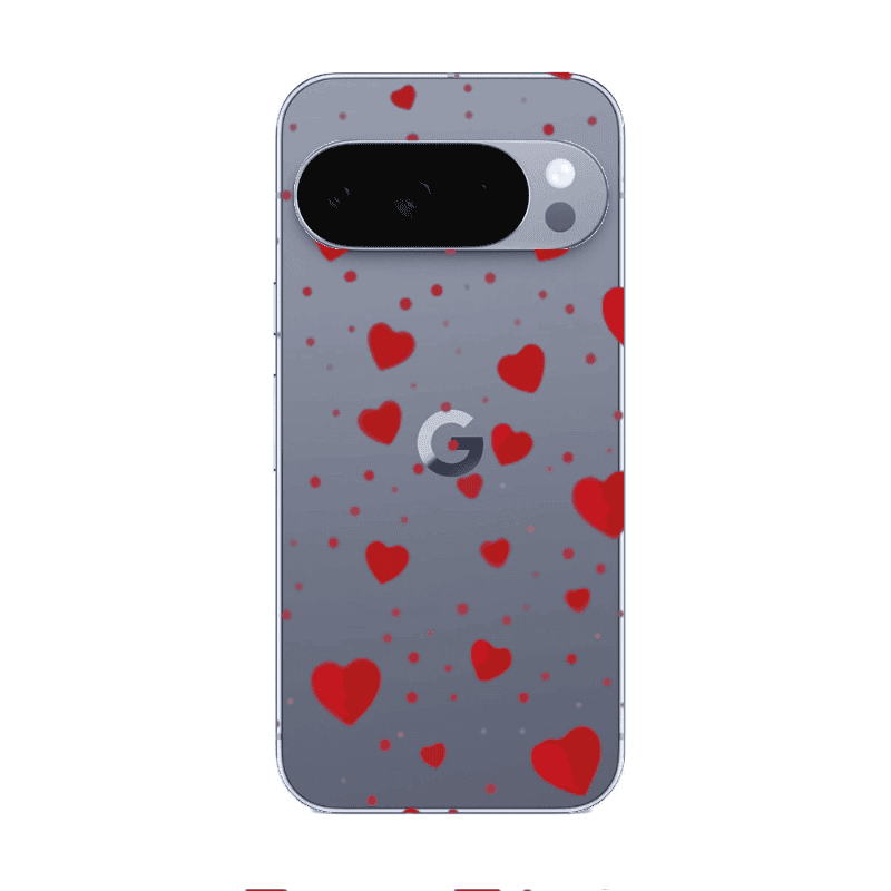 Google Pixel 10 Pro Dot hearts Transparent Silicone TPU Θήκη