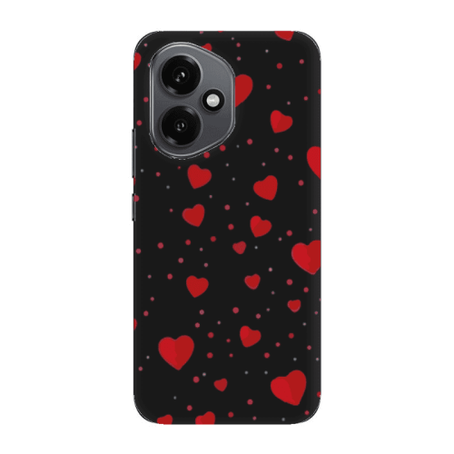 Honor Magic 400 Dot hearts Black Colored Silicone TPU Θήκη