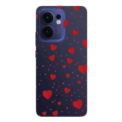 Oppo Reno 13 F Dot hearts Transparent Silicone TPU Θήκη