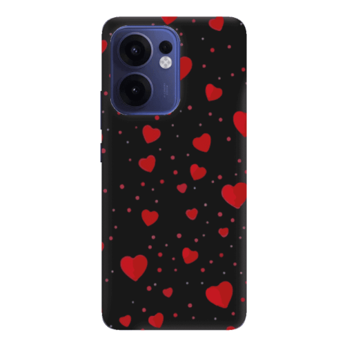 Oppo Reno13 FS Dot hearts Black Colored Silicone TPU Θήκη