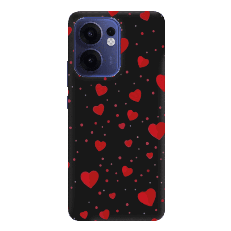Oppo Reno13 FS Dot hearts Black Colored Silicone TPU Θήκη