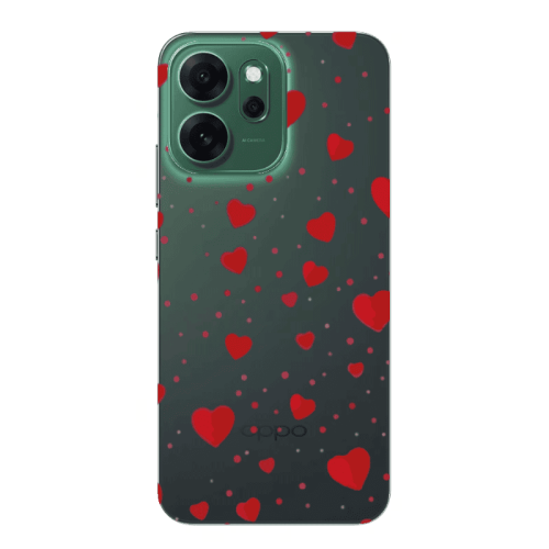 Oppo 14 F Dot hearts Transparent Silicone TPU Θήκη