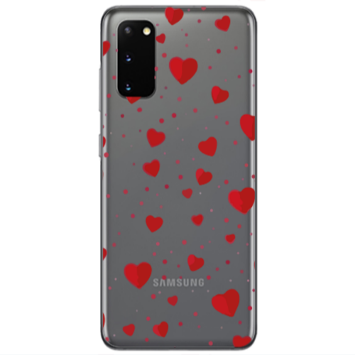 Samsung S20 Dot hearts Transparent Silicone TPU Θήκη