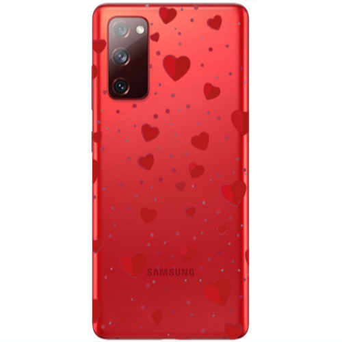 Samsung S20 FE Dot hearts Transparent Silicone TPU Θήκη