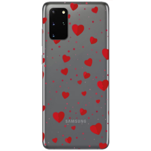 Samsung S20 Plus Dot hearts Transparent Silicone TPU Θήκη