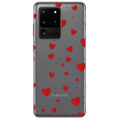 Samsung S20 Ultra Dot hearts Transparent Silicone TPU Θήκη