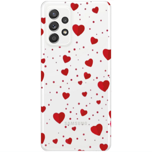 Samsung A53 Dot hearts Transparent Silicone TPU Θήκη