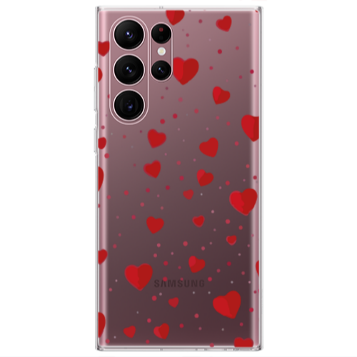 Samsung S22 Ultra Dot hearts Transparent Silicone TPU Θήκη