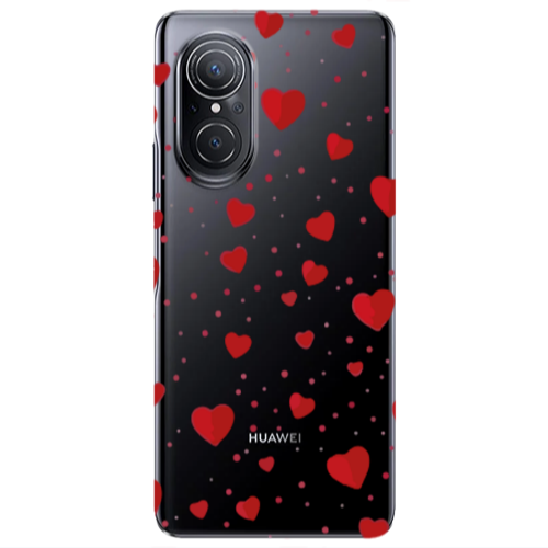 Huawei Nova 9 SE Dot hearts Transparent Silicone TPU Θήκη