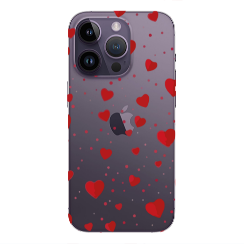 Apple iPhone 14 Pro  Dot hearts Transparent Silicone TPU Θήκη