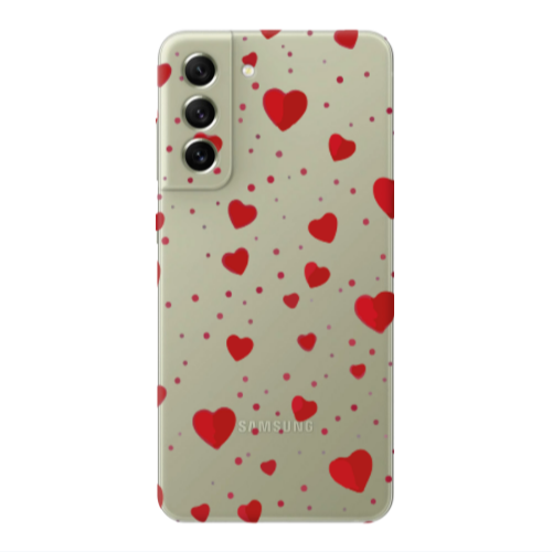 Samsung S21 PLUS Dot hearts Transparent Silicone TPU Θήκη