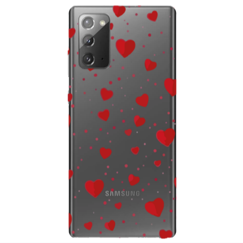 Samsung Note 20 Dot hearts Transparent Silicone TPU Θήκη
