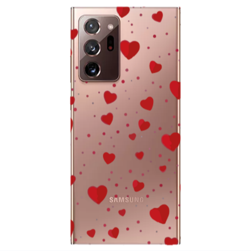 Samsung Note 20 Ultra Dot hearts Transparent Silicone TPU Θήκη