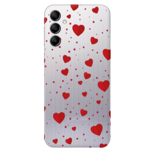 Samsung A24 Dot hearts Transparent Silicone TPU Θήκη