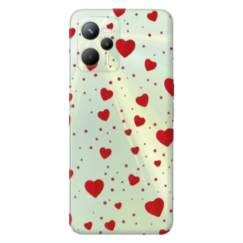 Realme C35 Dot hearts Transparent Silicone TPU Θήκη