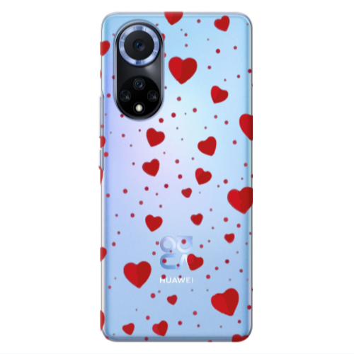 Huawei Nova 9 Dot hearts Transparent Silicone TPU Θήκη