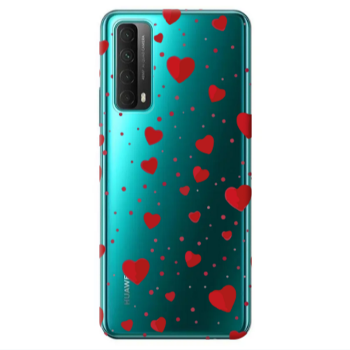 Huawei P Smart 2021 Dot hearts Transparent Silicone TPU Θήκη