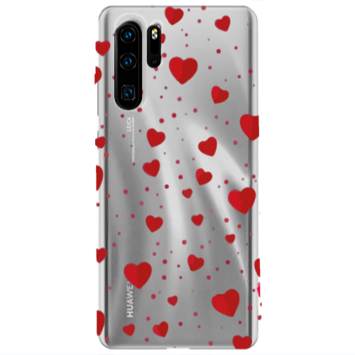 Huawei P30 Pro Dot hearts Transparent Silicone TPU Θήκη