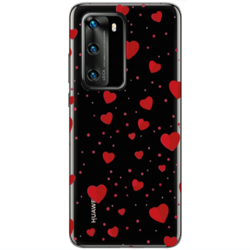 Huawei P40 Dot hearts Transparent Silicone TPU Θήκη