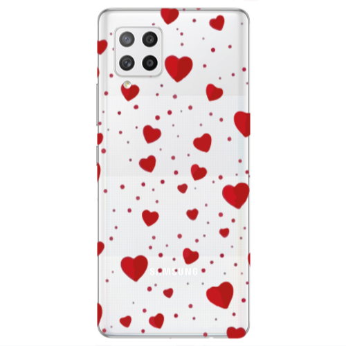 Samsung A42 5G Dot hearts Transparent Silicone TPU Θήκη