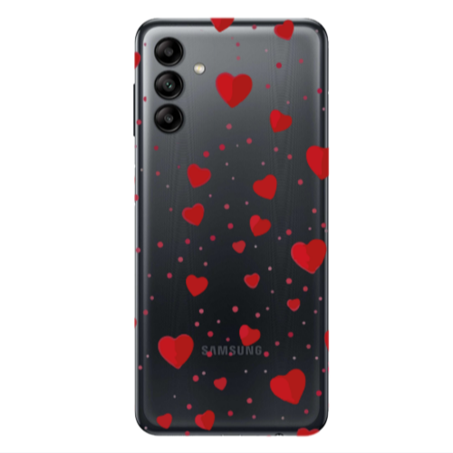 Samsung A13 5G Dot hearts Transparent Silicone TPU Θήκη