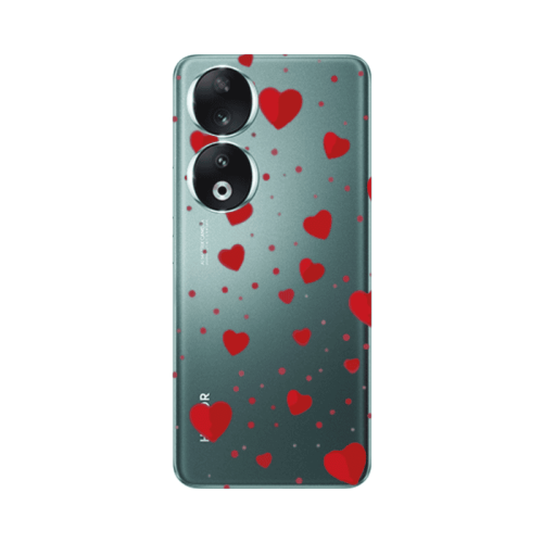 Honor 90 5G Dot hearts Transparent Silicone TPU Θήκη