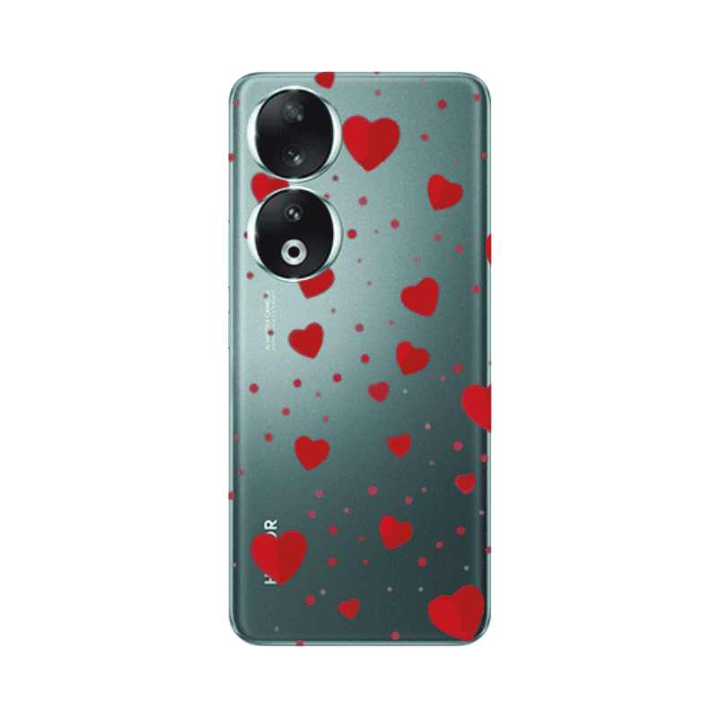 Honor 90 5G Dot hearts Transparent Silicone TPU Θήκη