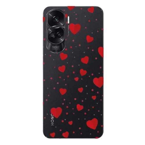 Honor 90 Lite 5G Dot hearts Transparent Silicone TPU Θήκη