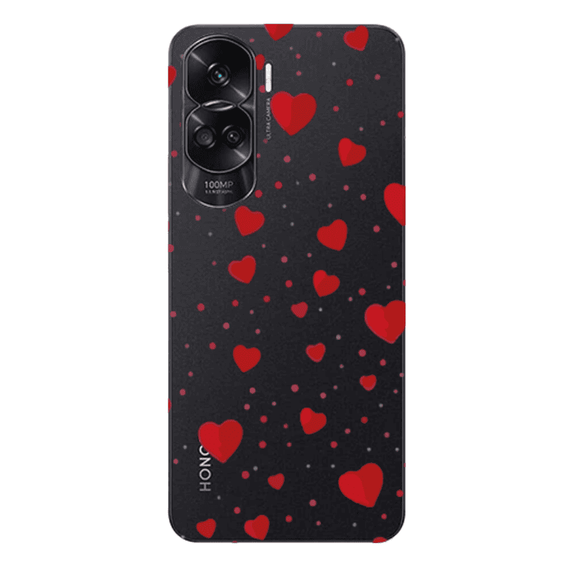 Honor 90 Lite 5G Dot hearts Transparent Silicone TPU Θήκη