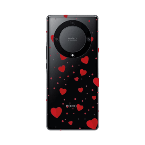 Honor Magic5 Lite 5G Dot hearts Transparent Silicone TPU Θήκη