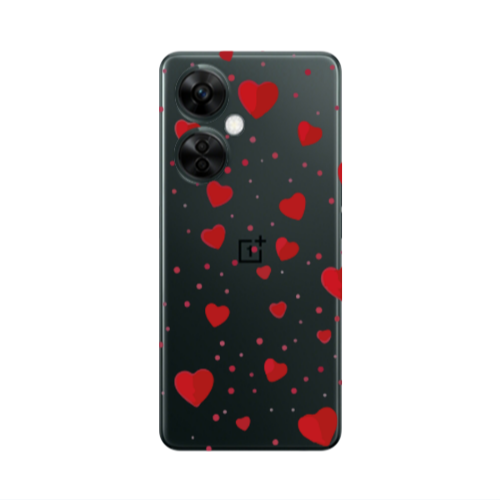 Oneplus Nord CE 3 Lite 5G Dot hearts Transparent Silicone TPU Θήκη