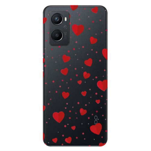Oppo A 96 Dot hearts Transparent Silicone TPU Θήκη