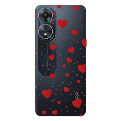 Oppo A 98 Dot hearts Transparent Silicone TPU Θήκη