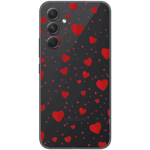 Samsung Galaxy A25 Dot hearts Transparent Silicone TPU Θήκη