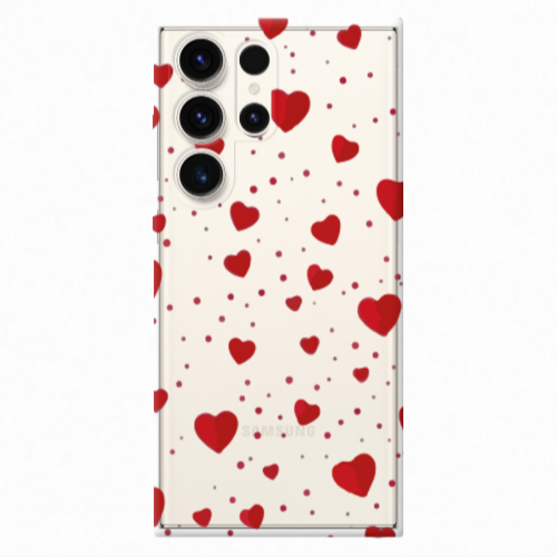 Samsung S24 Ultra Dot hearts Transparent Silicone TPU Θήκη