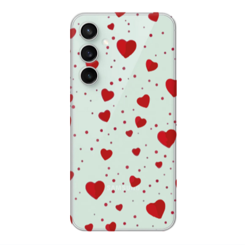 Samsung S24 FE Dot hearts Transparent Silicone TPU Θήκη