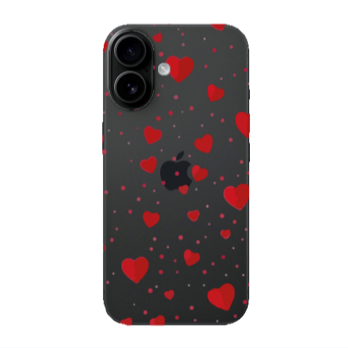 Apple Iphone 16 Dot hearts Transparent Silicone TPU Θήκη