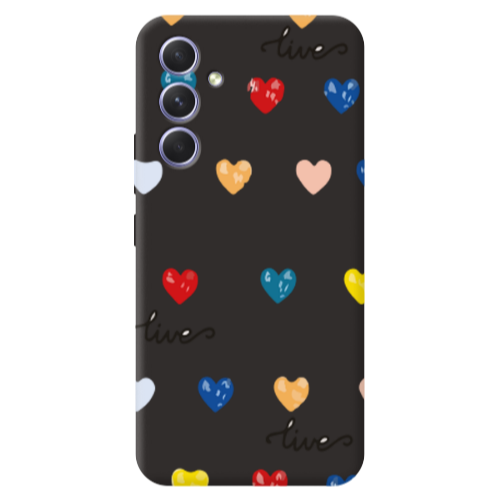 Samsung A36 Heart Lives Black Colored Silicone TPU Θήκη