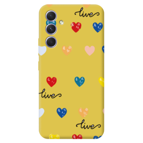 Samsung A36 Heart Lives Yellow Colored Silicone TPU Θήκη