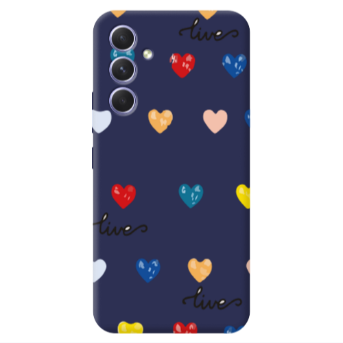 Samsung A56 Heart Lives Dark blue Colored Silicone TPU Θήκη
