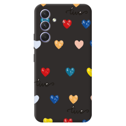 Samsung A56 Heart Lives Black Colored Silicone TPU Θήκη