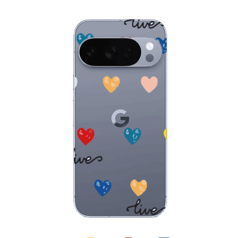 Google Pixel 10 Pro Heart Lives Transparent Silicone TPU Θήκη